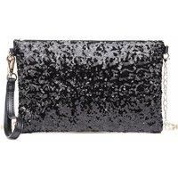 Miss Lulu Sequins Clutch Evening Bag In 5 Colour Options - Red