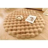 Bubble Velvet Fluffy Round Carpet In 4 Sizes And 6 Colours - Pink