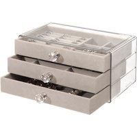 3-Drawer Acrylic Jewellery Storage Box - 2 Colours - Beige