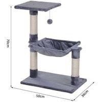 2-Tier Cat Scratch Post W/ Toy, Beige