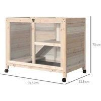 Pawhut Hutch With Openable Roof And Tray