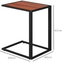 Homcom C-Shaped Side Table - Black
