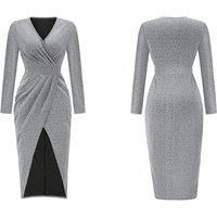 Fashionable Slit Waist Dress In 5 Sizes And 3 Colours - Black