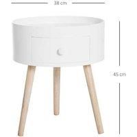 Homcom Modern Side Table - White