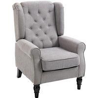 Homcom Retro Wingback Chair, Grey