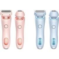 Women'S 2-In-1 Rechargeable Electric Shaver - Pink Or Blue