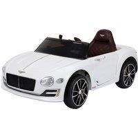 Bentley Style Kids Electric Ride-On Car W/ Led Lights-White