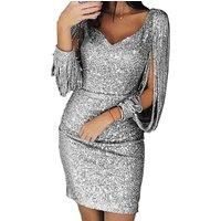 Boutique Sequin Party Dress - Black