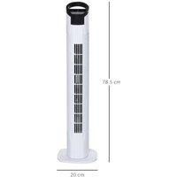 Homcom Tower Fan, 3 Speed, Black/White