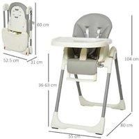 Homcom Foldable High Chair, Convertible