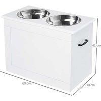 Pawhut Large Pet Feeding Station, White