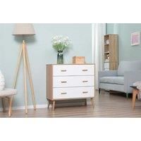 Homcom 3-Drawer Chest, White/Natural