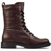 Clarks Orinoco 2 Style Leather Boots In Burgundy Wide Fit Size 3