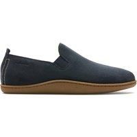 Clarks Home Mocc Suede Slippers In Navy Standard Fit Size 7