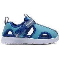 Clarks Ath Water T Sneaker, Blue Combi, 4 UK Child