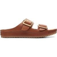 Clarks Brookleigh Sun Leather Sandals in Dark Tan Standard Fit Size 5½