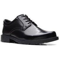 Mens Clarks 'Kerton Lace' Black Leather Casual Lace Up Shoes - G Fitting
