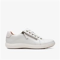 Clarks Women/'s Nalle Lace Sneaker, White Leather, 2.5 UK