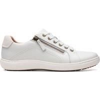 Clarks Women/'s Nalle Lace Sneaker, White Leather, 7 UK