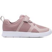 Clarks Ath Flux Kid Textile Shoes in Pink Wide Fit Size 8