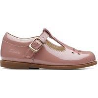Clarks Drew Play Toddler Leather Shoes in Pink Patent Wide Fit Size 4