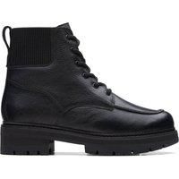 Clarks Orianna Mid Leather Boots In Black Warmlined Standard Fit Size 5½