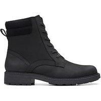 Clarks Orinoco 2 Spice Leather Boots In Black Standard Fit Size 3