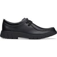 Clarks 'Branch Low Y' Black Leather Older Boys Lace Up School Shoes