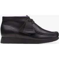 BNIB Clarks Black Leather Wallabee Boots Boys School Shoes in UK Size 3.5 G