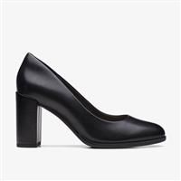 Clarks Women/'s Freva85 Court Pump, Black (Black Leather), 5 UK