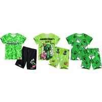 Minecraft Inspired Kids Short Pyjamas Set In Multiple Styles