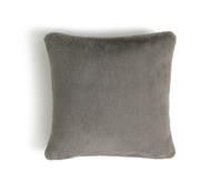 Habitat Plain Faux Fur Cushion  Grey  43x43cm
