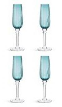 Habitat Japonica Set of 4 Prosecco Glasses - Teal