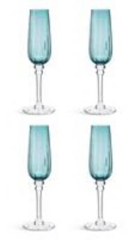 Habitat Japonica Set of 4 Prosecco Glasses - Teal