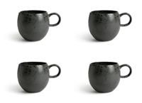 Habitat Set of 4 Preto Stoneware Mugs