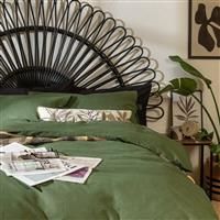 Habitat Cotton Textured Plain Green Bedding Set - Single