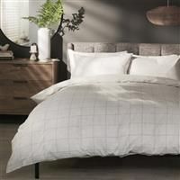 Habitat Country Grid White Bedding Set - Double