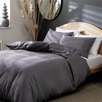 Habitat Cotton Waffle Plain Charcoal Bedding Set - Double