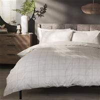 Habitat Country Grid White Bedding Set - Single