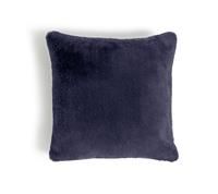 Habitat Plain Faux Fur Cushion - Navy - 43x43cm