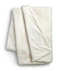 Habitat Faux Fur Plain Throw - Cream