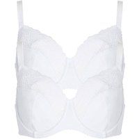 Cotton Traders Women's 2 Pack Mia Balcony Bras in White | Size: 34C