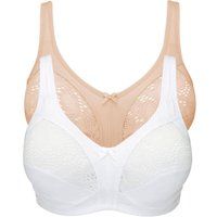 Cotton Traders 2 Pack Maisy Non-Wired Bras In Ecru