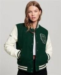 Superdry Womens Varsity Patched Bomber Jacket Size 16