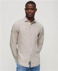 Superdry Mens Casual Linen Long Sleeve Shirt Size S