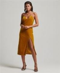 Superdry Womens Chain Strap Velvet Midi Dress Size 10