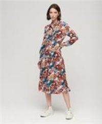Superdry Womens Printed Midi Shirt Dress Size 10