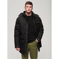 Superdry Men/'s Workwear Hooded Parka Jacket, Black, M