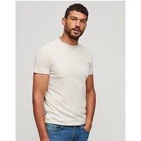 Superdry Men/'s Essential Logo Emb Tee T-Shirt, Oat Cream Marl, L