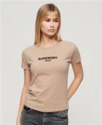 Superdry Womens Sport Luxe Logo Fitted Cropped T-Shirt Size 16